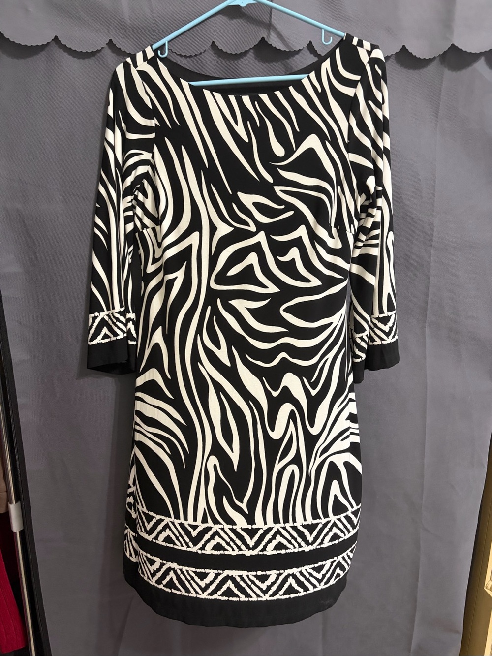 Enfocus Studio Black and White Zebra-Pattern Dress